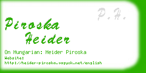 piroska heider business card